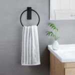 ZUNTO Handtuchring Schwarz – Selbstklebender Edelstahlhalter fürs Bad & Küche, ohne Bohren
