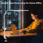 LED Doppelkopf-Schreibtischlampe – Dimmbar, Klemmbar & Augenschonend