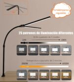 LOTTBUTY Doppelkopf LED-Schreibtischlampe – 24W, 80CM, dimmbar, augenschonend, mit Schwanenhals