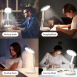 One Fire Kabellose LED Tischlampe, Faltbar & Tragbar, 9 Helligkeitsstufen, Akku Leselampe