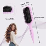 FABIHA® 3-in-1 Lockenbürste – Bio-Haarbürste mit Wildschweinborsten & Zahnrad-Design (Lilac)