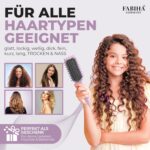 FABIHA® 3-in-1 Lockenbürste – Bio-Haarbürste mit Wildschweinborsten & Zahnrad-Design (Lilac)