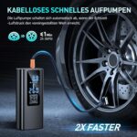 Elektrische Akku-Luftpumpe – 150 PSI | Tragbar, USB-C, Powerbank & Taschenlampe