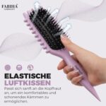 FABIHA® 3-in-1 Lockenbürste – Bio-Haarbürste mit Wildschweinborsten & Zahnrad-Design (Lilac)