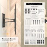 BONTEC TV Wandhalterung für 32-80" Fernseher, schwenkbar & neigbar, bis 60kg, VESA 600x400mm, für Flach- & Curved-TVs