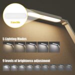 JKSWT Dimmbare Schreibtischlampe mit 5 Farbmodi, 72 LEDs, USB-Ladeanschluss & Touch-Steuerung – Augenfreundlich & mit Memory-Funktion [Energieklasse A]