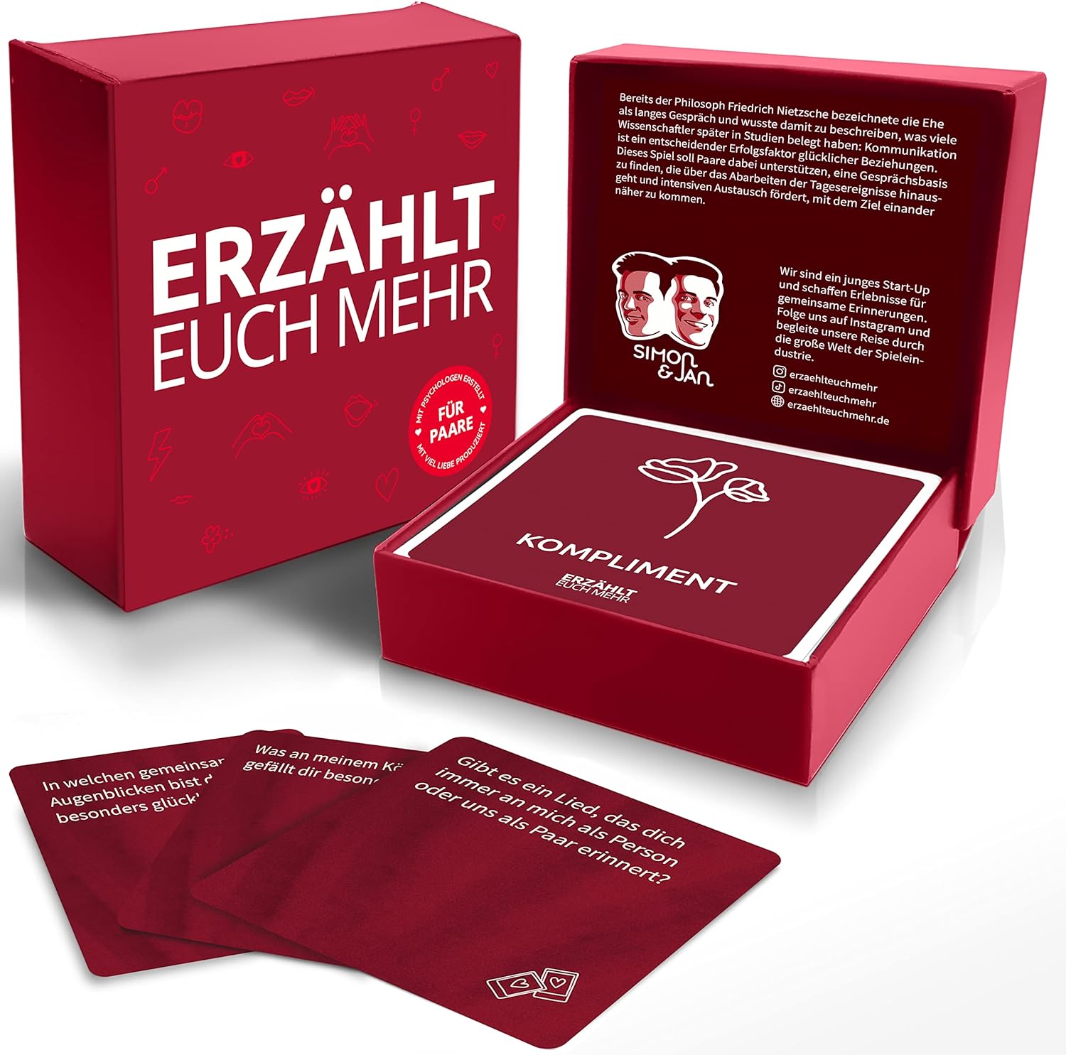 81tJpOaM8L._AC_SL1500_.jpg Simon & Jan Spiel für Paare – Erzählt Euch Mehr! – Kommunikationsspiel & Geschenk für Partner