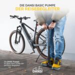 DANSI Standpumpe – für alle Ventile (AV, SV, DV) | Mit Manometer, Adaptern & Behälter | Für Fahrrad, Motorrad, E-Bike & Auto