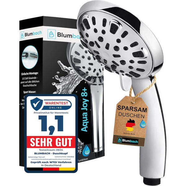 BLUMBACH® Duschkopf wassersparend - Hochdruck Duschkopf Aqua Joy