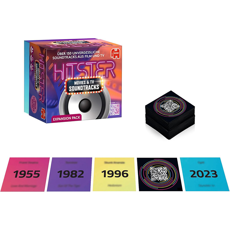 Hitster1 Hitster Film & Serien – Deutsche Erweiterung mit 154 Soundtrack-Karten, Partyspiel ab 16