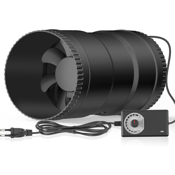 Hon&Guan 150mm Inline-Rohrventilator Regelbar, 587m³/h Rohrlüfter