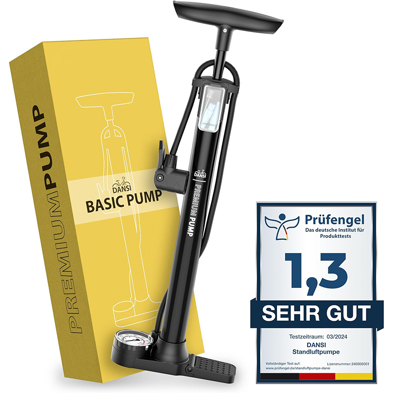DANSI Stand-Fahrradpumpe alle Ventile AV, SV, DV