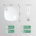 ATUVOS Air Tracker Tag 4er Set – Smart KeyFinder für iOS, Bluetooth Schlüsselfinder für Gepäck & Taschen, mit Austauschbarem Akku