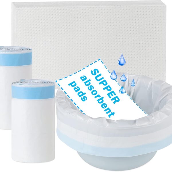 40 Einweg-Toilettenbeutel mit Saugpads – Super saugfähig, für Toilettenstühle, Bettpfannen, Camping & mehr.
