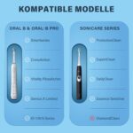 Reiseetui für Elektrische Zahnbürste (Braun Oral-B, Sonicare) - Hartschalen-Aufbewahrung mit Zubehör – Schwarz/Silber