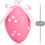 com-four® 36x Ostereier zum Aufhängen 4 cm - Handbemalte Osterdeko mit tollen Mustern - Deko Ostereier in Mehreren Rosa-Farben