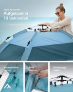 Qeedo Quick Palm Strandmuschel – Leicht, kompakt & UV80-Schutz | Schneller Aufbau für Strand & Kinder