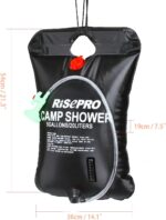 RISEPRO Solar-Dusche 20L – Camping-Duschtasche mit Temperaturanzeige, 45°C warmes Wasser