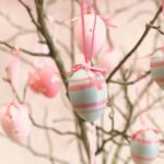 com-four® 36x Ostereier zum Aufhängen 4 cm - Handbemalte Osterdeko mit tollen Mustern - Deko Ostereier in Mehreren Rosa-Farben