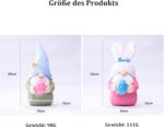 ENLACE 2 Stück Ostern Deko Wichtel, Handgemachte Plüsch Osterhasen Zwerg mit Eiern