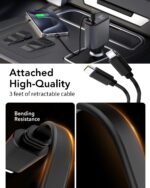 Aimtel Einziehbares 66W Auto Ladegerät – USB C Adapter für iPhone, Galaxy, Pixel & mehr