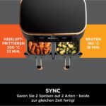 Ninja Foodi MAX Dual Zone Airfryer 9,5L – 6-in-1 Heissluftfritteuse, 2 Fächer, Antihaft, spülmaschinenfest, inkl. Zange, Kupfer/Schwarz