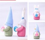 ENLACE 2 Stück Ostern Deko Wichtel, Handgemachte Plüsch Osterhasen Zwerg mit Eiern