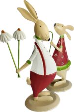 khevga Osterdeko Set – 2 Metall-Osterhasen