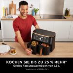 Ninja Foodi MAX Dual Zone Airfryer 9,5L – 6-in-1 Heissluftfritteuse, 2 Fächer, Antihaft, spülmaschinenfest, inkl. Zange, Kupfer/Schwarz