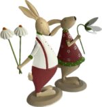 khevga Osterdeko Set – 2 Metall-Osterhasen