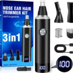 3-in-1 Nasenhaartrimmer für Herren & Frauen – USB Wiederaufladbar, Schmerzfrei, IPX7, Ohr- & Augenbrauen-Schneider