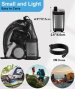 WADEO Tragbare Campingdusche mit 6000mAh Akku, Pumpe, Duschkopf & Schlauch – für Camping, Reisen, Garten & Autowaschen
