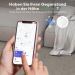 ATUVOS Air Tracker Tag 4er Set – Smart KeyFinder für iOS, Bluetooth Schlüsselfinder für Gepäck & Taschen, mit Austauschbarem Akku