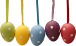 khevga Bunte Ostereier-Set - Klein & Gross mit Band