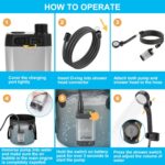 WADEO Tragbare Campingdusche mit 6000mAh Akku, Pumpe, Duschkopf & Schlauch – für Camping, Reisen, Garten & Autowaschen