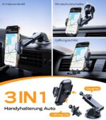 VICSEED Handyhalterung Auto – 20kg Saugkraft, 360° drehbar, stabil & sicher