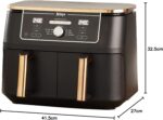 Ninja Foodi MAX Dual Zone Airfryer 9,5L – 6-in-1 Heissluftfritteuse, 2 Fächer, Antihaft, spülmaschinenfest, inkl. Zange, Kupfer/Schwarz