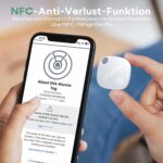 ATUVOS Air Tracker Tag 4er Set – Smart KeyFinder für iOS, Bluetooth Schlüsselfinder für Gepäck & Taschen, mit Austauschbarem Akku