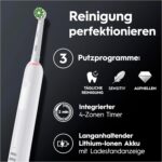 Oral-B PRO 3 3000 Elektrische Zahnbürste mit 2 Aufsteckbürsten, 3 Putzmodi & 360° Andruckkontrolle