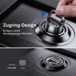 SYNCWIRE 90W Auto Ladegerät USB-C & USB [PD 45W & QC 45W] – Mini Metall Schnellladung für iPhone 15, Google Pixel 7, Samsung