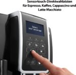 De'Longhi Dinamica ECAM 350.55.B Kaffeevollautomat – LatteCrema, Espresso, Cappuccino, Digitaldisplay, 1,8L Wassertank, Schwarz