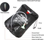 RISEPRO Solar-Dusche 20L – Camping-Duschtasche mit Temperaturanzeige, 45°C warmes Wasser