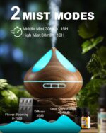 VAAGHANM Aroma-Diffuser 500 ml – mit 8 Ölen, Luftbefeuchter & Fernbedienung – Bild 2