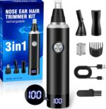 3-in-1 Nasenhaartrimmer für Herren & Frauen – USB Wiederaufladbar, Schmerzfrei, IPX7, Ohr- & Augenbrauen-Schneider