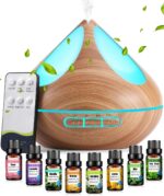 VAAGHANM Aroma-Diffuser 500 ml – mit 8 Ölen, Luftbefeuchter & Fernbedienung