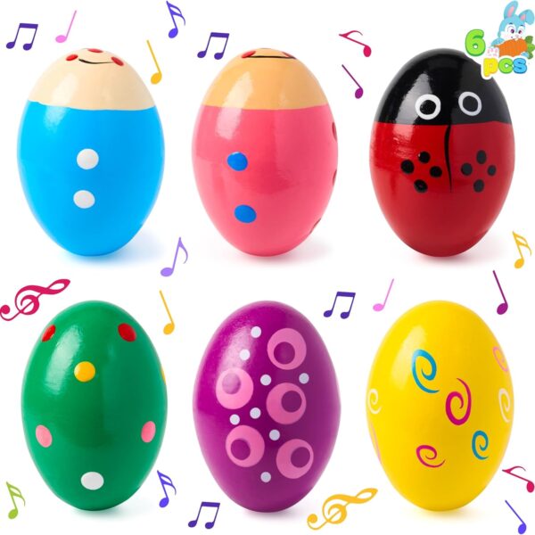 JOYIN Oster-Eierstreuer Maracas Set – 6 oder 12 Stück Musikinstrumente für Kinder & Deko