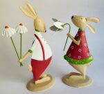 khevga Osterdeko Set – 2 Metall-Osterhasen
