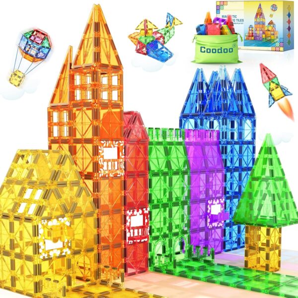 60 Magnetische Bausteine – STEM Magnetspielzeug für Kinder ab 3 Jahren