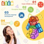 60 Magnetische Bausteine – STEM Magnetspielzeug für Kinder ab 3 Jahren