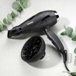 BaByliss Shine Pro 2200 Haartrockner – 2200W Leistung, Ionen-Technologie für Anti-Frizz, mit Düse und Diffusor, Made in Italy, schwarz